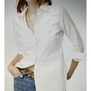 J.CREW Button-up Long Sleeve Oxford Shirt in Signature Fit in White Size PS